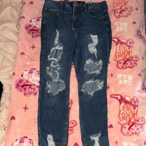 Hollister Ripped Dark Blue Skinny Jeans